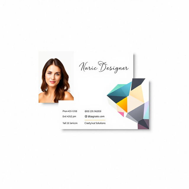 A contemporary and sleek business card design for a female graphic designer's online business