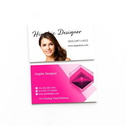 A contemporary and sleek business card design for a female graphic designer's online business