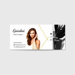 A modern and stylish business card design for a female graphic designer's online business