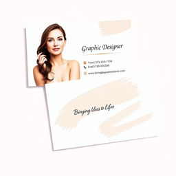 A chic and modern business card design for a female graphic designer's online business