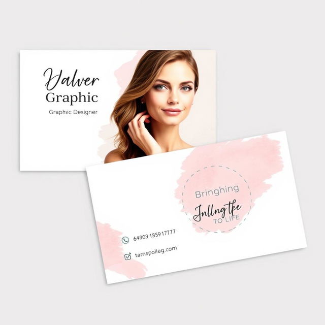 A chic and modern business card design for a female graphic designer's online business