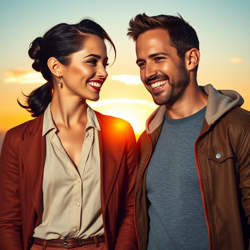A dynamic and captivating portrait of Emilia Clarke and Paul Walker, showcasing their charismatic personalities