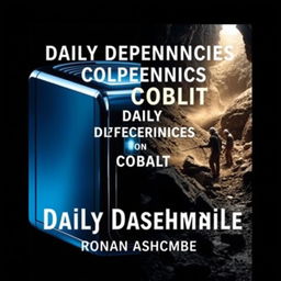 A dramatic split image book cover design titled 'Daily Dependencies on Cobalt' by Ronan Ashcombe