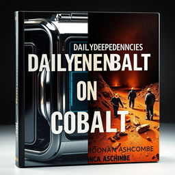A dramatic split image book cover design titled 'Daily Dependencies on Cobalt' by Ronan Ashcombe