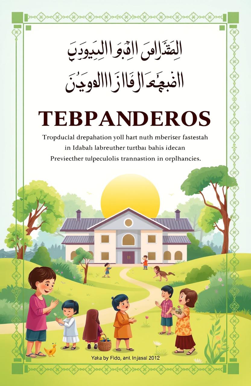 A beautiful and eye-catching cover design for an Islamic book focused on the prevention of tuberculosis transmission in orphanages