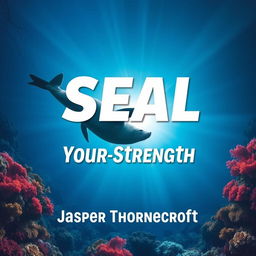 A flat book cover design featuring the title 'SEAL-Your-Strength' in large, dynamic font at the center, showcasing a bold and eye-catching design