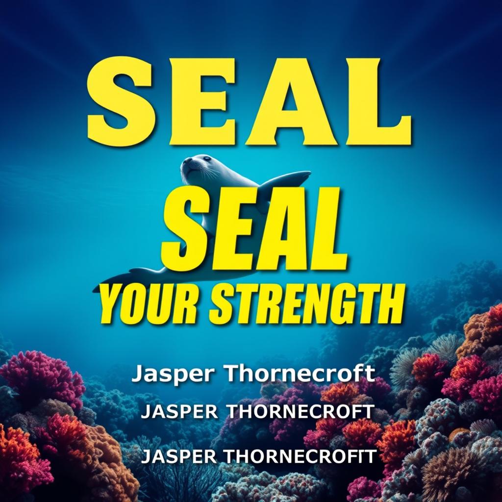 A flat book cover design featuring a bold, eye-catching title 'SEAL-Your-Strength' in large, dynamic font at the center