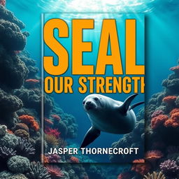 A flat book cover design featuring a bold, eye-catching title 'SEAL-Your-Strength' in large, dynamic font at the center