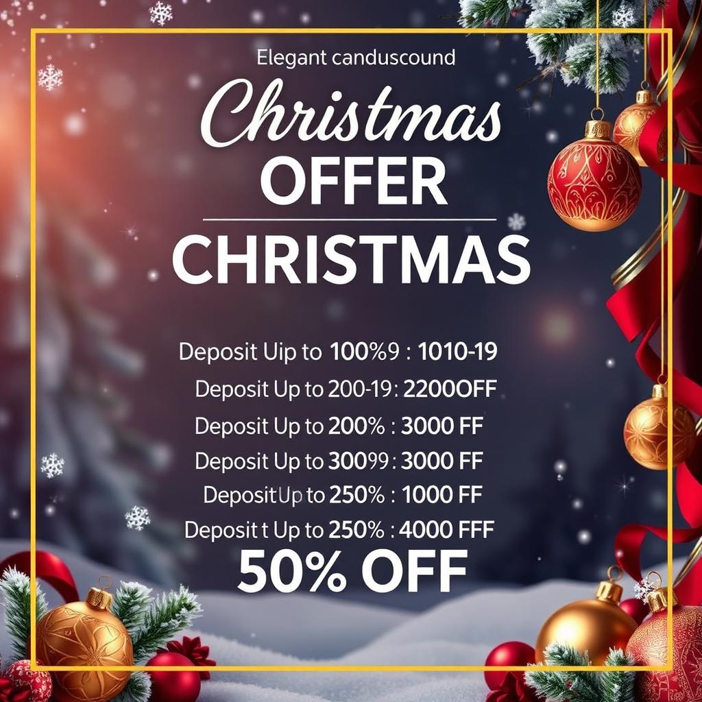 A promotional graphic for a Christmas offer themed around luxurious and elegant design