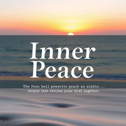 A serene landscape cover design, featuring a peaceful beach at sunrise with soft colors reflecting on the gentle waves