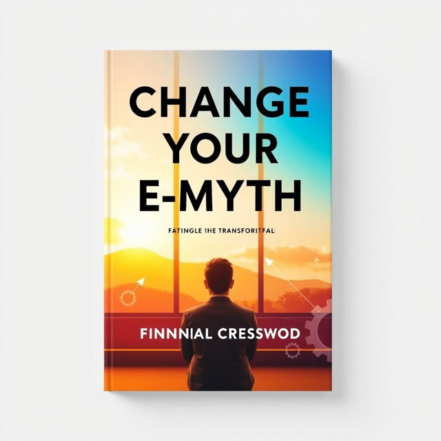 A flat book cover design featuring the title 'Change Your E-Myth' in bold, large font centered at the top