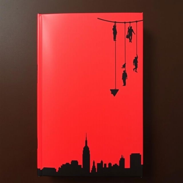 A dramatic and evocative book cover featuring a dark red background with black shapes dominating the composition