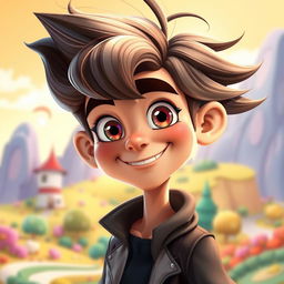 A highly detailed and vibrant cartoon version of a person with appealing and exaggerated features, embodying a mix of realism and cartoon styles