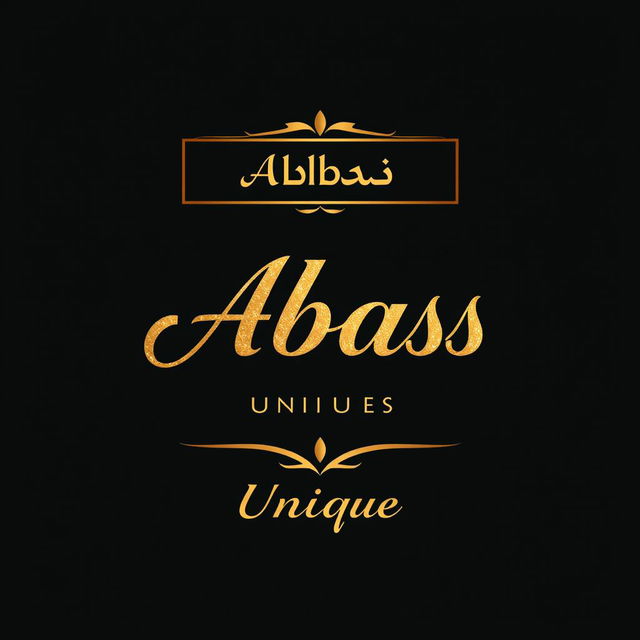 A luxurious and stylish logo design for a men's barber shop named 'Abbas'