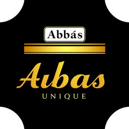 A luxurious and stylish logo design for a men's barber shop named 'Abbas'