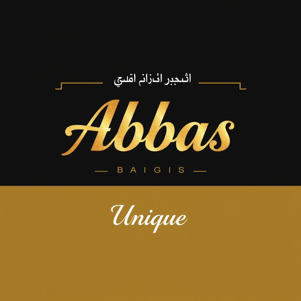 A luxurious and stylish logo design for a men's barber shop named 'Abbas'