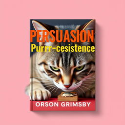 A flat cover design showcasing a large, bold title in a vibrant font that reads 'Persuasion Purr-sistence'