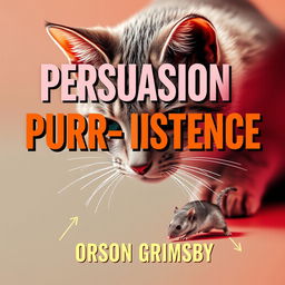 A flat cover design showcasing a large, bold title in a vibrant font that reads 'Persuasion Purr-sistence'