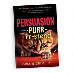 A flat cover design featuring a large, bold title in an eye-catching font that reads 'Persuasion Purr-sistence'
