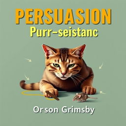 A flat cover design featuring a large, bold title in an eye-catching font that reads 'Persuasion Purr-sistence'