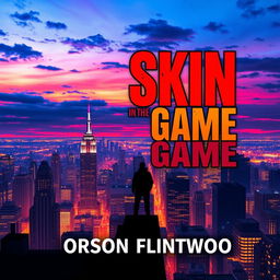 A flat cover design featuring a realistic, dramatic city skyline at dusk with vivid colors blending into a twilight sky, creating a vibrant and immersive background