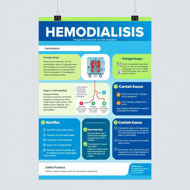 A visually striking A4 poster design titled 'Hemodialisis'