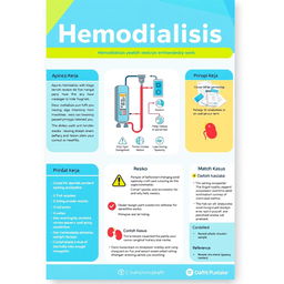 A visually striking A4 poster design titled 'Hemodialisis'