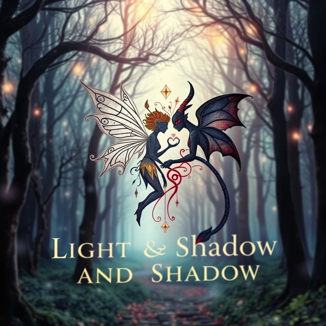 A captivating book cover for a title called 'Between Light and Shadow'