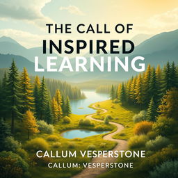 A flat cover design featuring a realistic depiction of a serene landscape that blends a vibrant forest with a tranquil lake, symbolizing growth and harmony