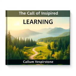 A flat cover design featuring a realistic depiction of a serene landscape that blends a vibrant forest with a tranquil lake, symbolizing growth and harmony