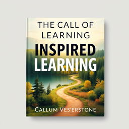 A flat book cover design featuring a realistic depiction of a serene landscape that blends a vibrant forest and a tranquil lake, symbolizing growth and harmony