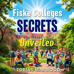 A realistic background image of a vibrant college campus, featuring diverse students engaged in study groups and using laptops