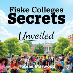 A realistic background image of a vibrant college campus, featuring diverse students engaged in study groups and using laptops