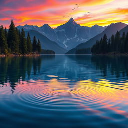 A highly realistic and beautifully composed digital artwork featuring a serene nature scene
