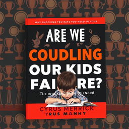 A flat book cover design for 'Are We Coddling Our Kids to Failure? The Shocking Truth You Need to Know' by Cyrus Merrick