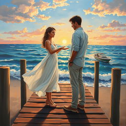 A captivating painting titled 'Farewell,' showcasing the raw intensity of longing and the bittersweet essence of forced desire