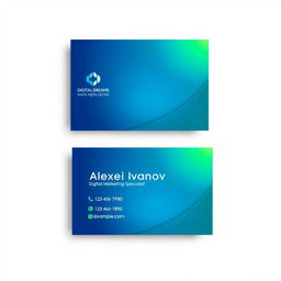 A stylish and modern business card design featuring a minimalist layout, vibrant colors, and elegant typography