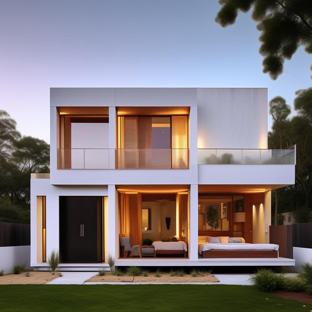 A detailed, architecturally accurate 48x40 feet house with three bedrooms, featuring modern design aesthetics.