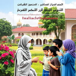 A book cover design focused on the prevention of tuberculosis transmission in Islamic orphanages