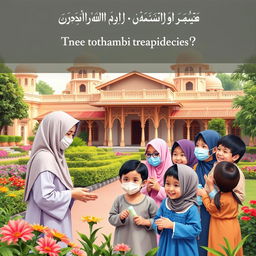 A book cover design centered around the prevention of Tuberculosis transmission in Islamic orphanages