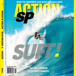 A dynamic book cover design featuring a skilled surfer expertly riding a massive, crashing wave
