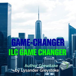 A realistic cityscape featuring tall skyscrapers to symbolize business success and growth, filling the entire square