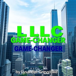 A realistic cityscape featuring tall skyscrapers to symbolize business success and growth, filling the entire square