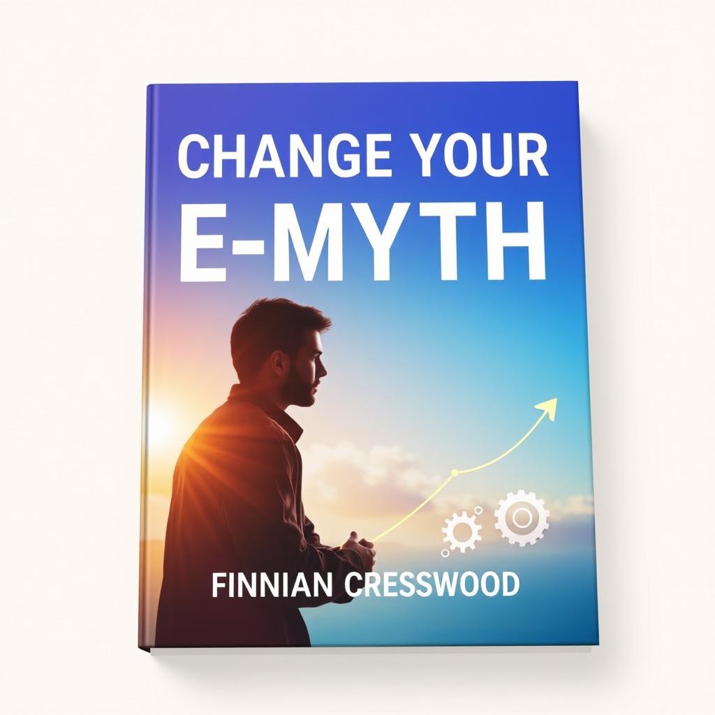 A flat book cover design featuring a large, bold title 'Change Your E-Myth' placed centrally at the top in an eye-catching font