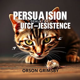 A flat book cover design titled 'Persuasion Purr-sistence' in large, bold typography at the top, with the author name 'Orson Grimsby' in a smaller font directly underneath