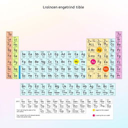 A beautifully illustrated and detailed representation of the Periodic Table of Elements