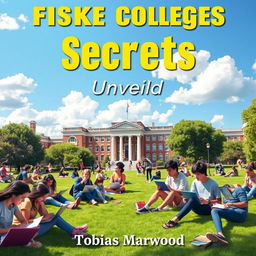 A realistic college campus scene showing diverse students engaged in study groups and using laptops