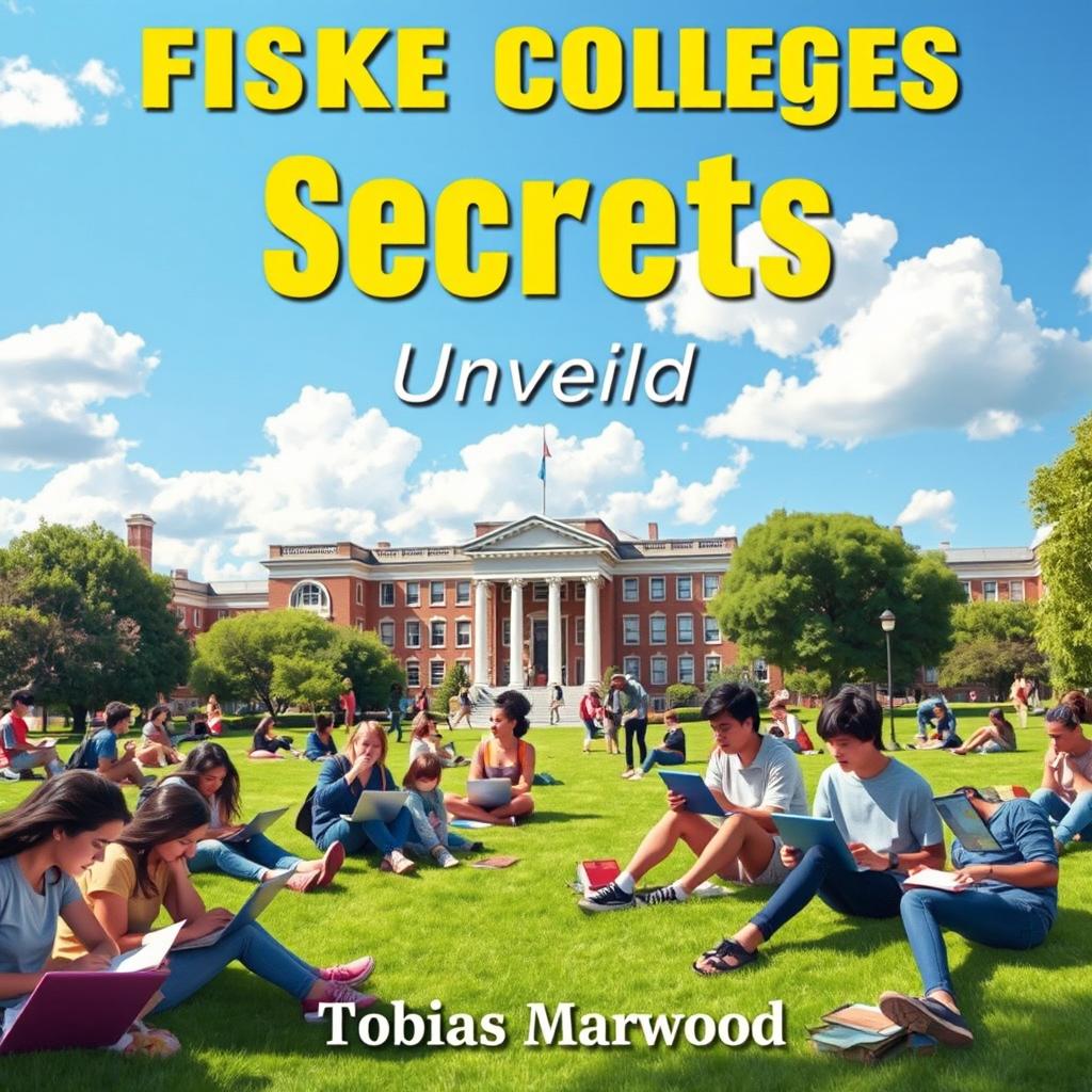 A realistic college campus scene showing diverse students engaged in study groups and using laptops