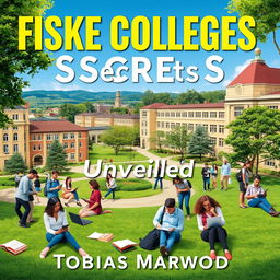 A realistic background image of a vibrant college campus featuring diverse students engaged in study groups and using laptops, showcasing a lively and collaborative academic atmosphere