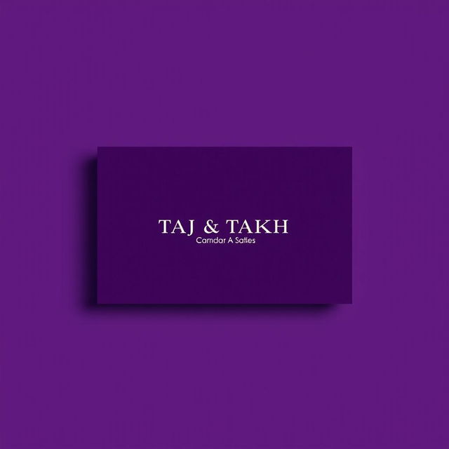 A sleek and modern business card featuring a rich purple background with a subtle light black shade for depth